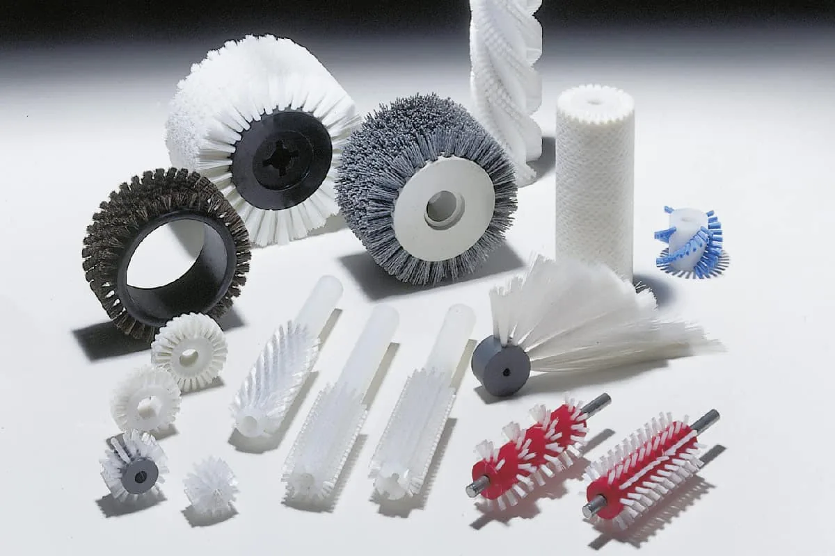 Custom industrial brushes manufactured on a modern production line