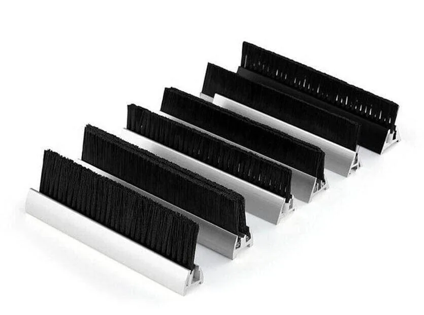 Custom industrial strip brushes with dense black filament