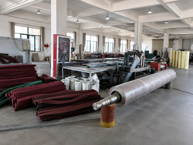 Finished industrial roller brushes ready for production use