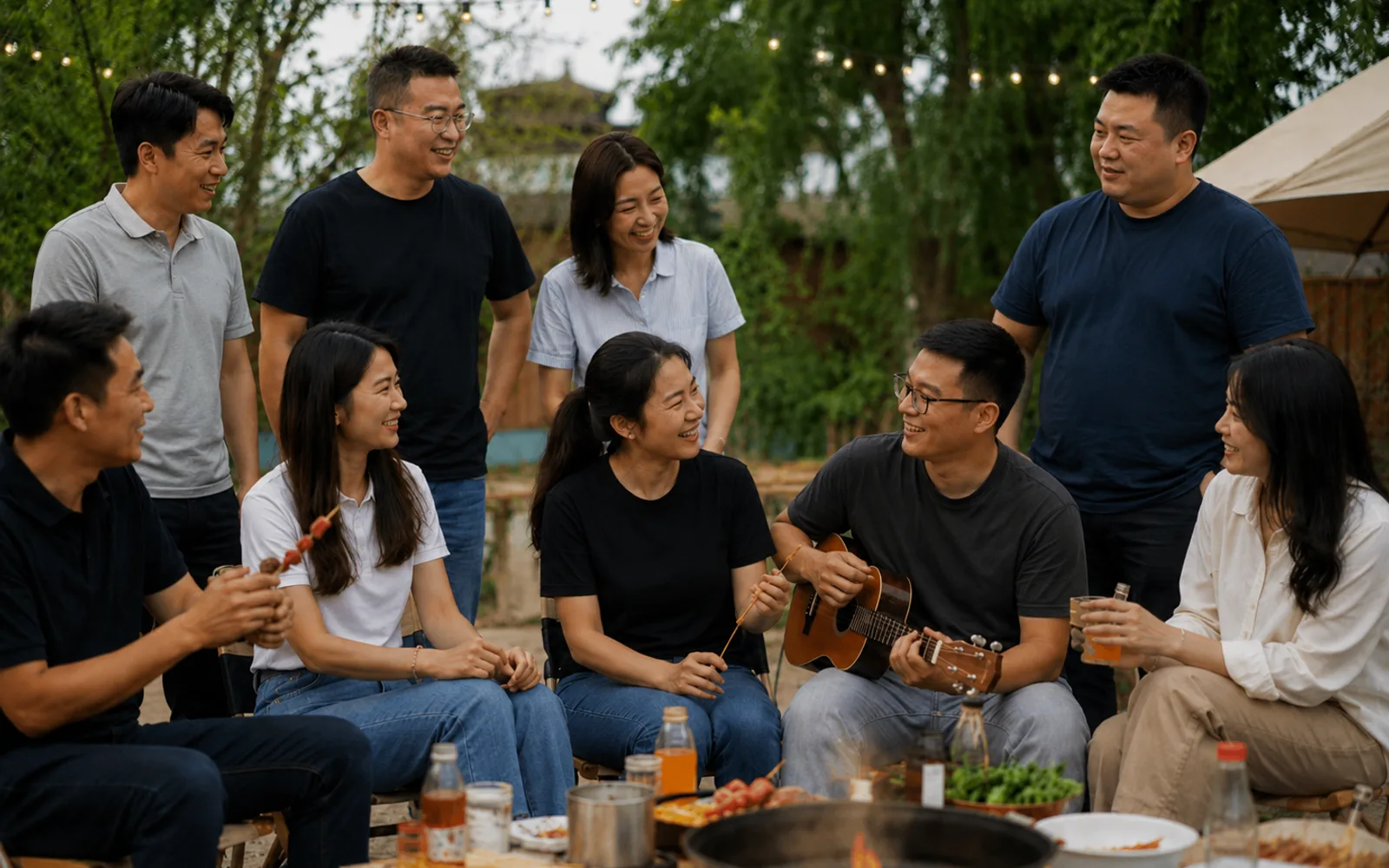 Brushcustom team wearing company polo shirts at an outdoor team gathering