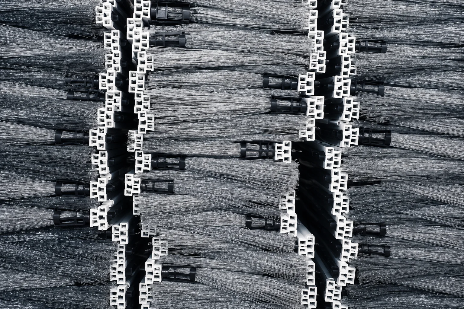 Airport runway brush cassettes prepared for complete-set bulk replacement supply