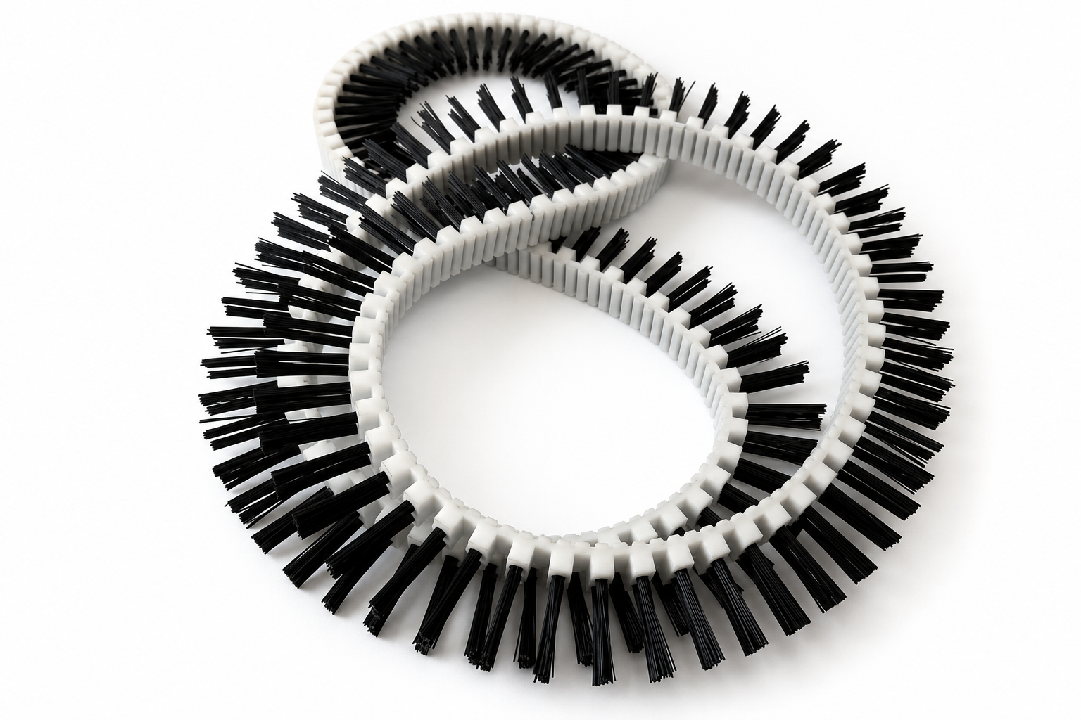 Nylon toothed timing belt brush for positive pulley engagement