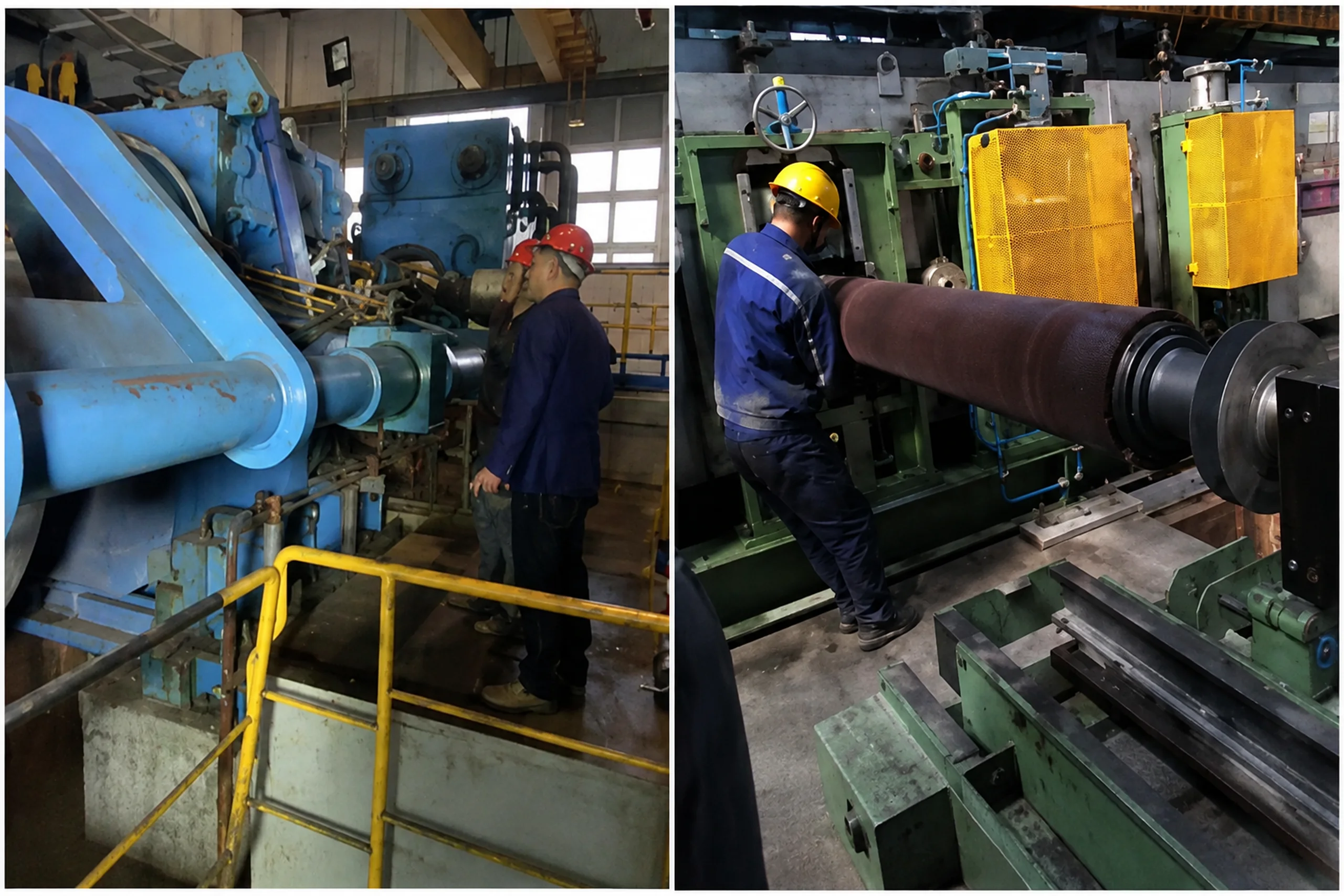 Brushcustom factory team operating industrial brush manufacturing equipment