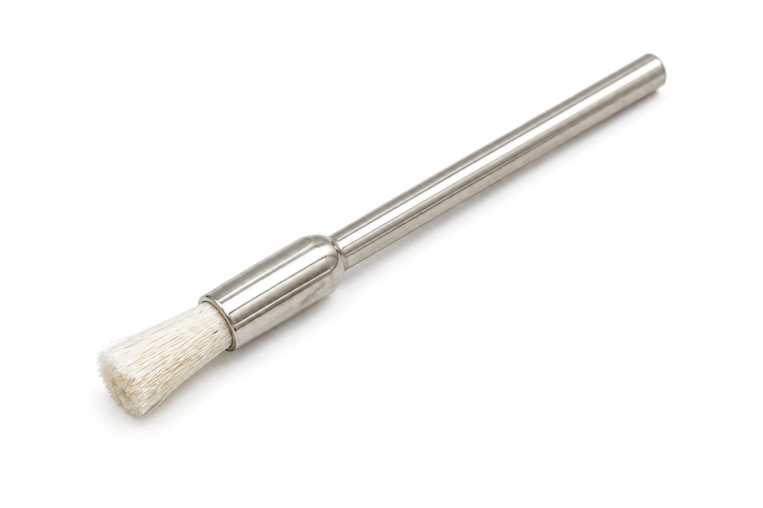 White nylon end brush for non-metallic contact
