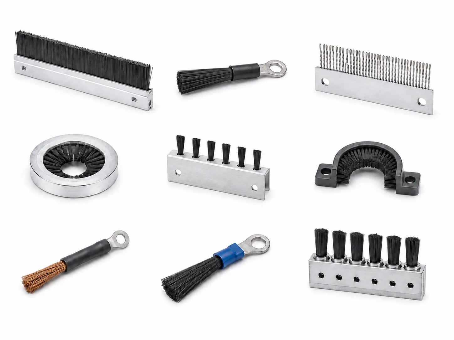 Anti-static brush for PCB and semiconductor equipment maintenance