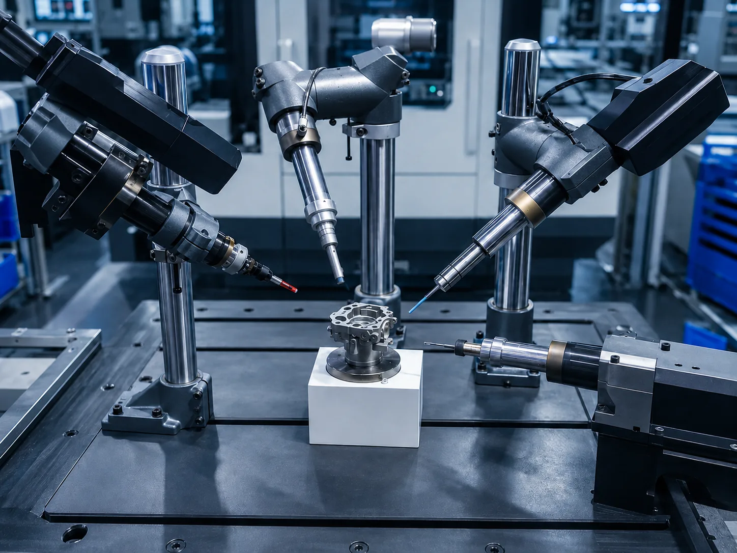 Aerospace deburring cell for controlled component finishing with industrial brushes