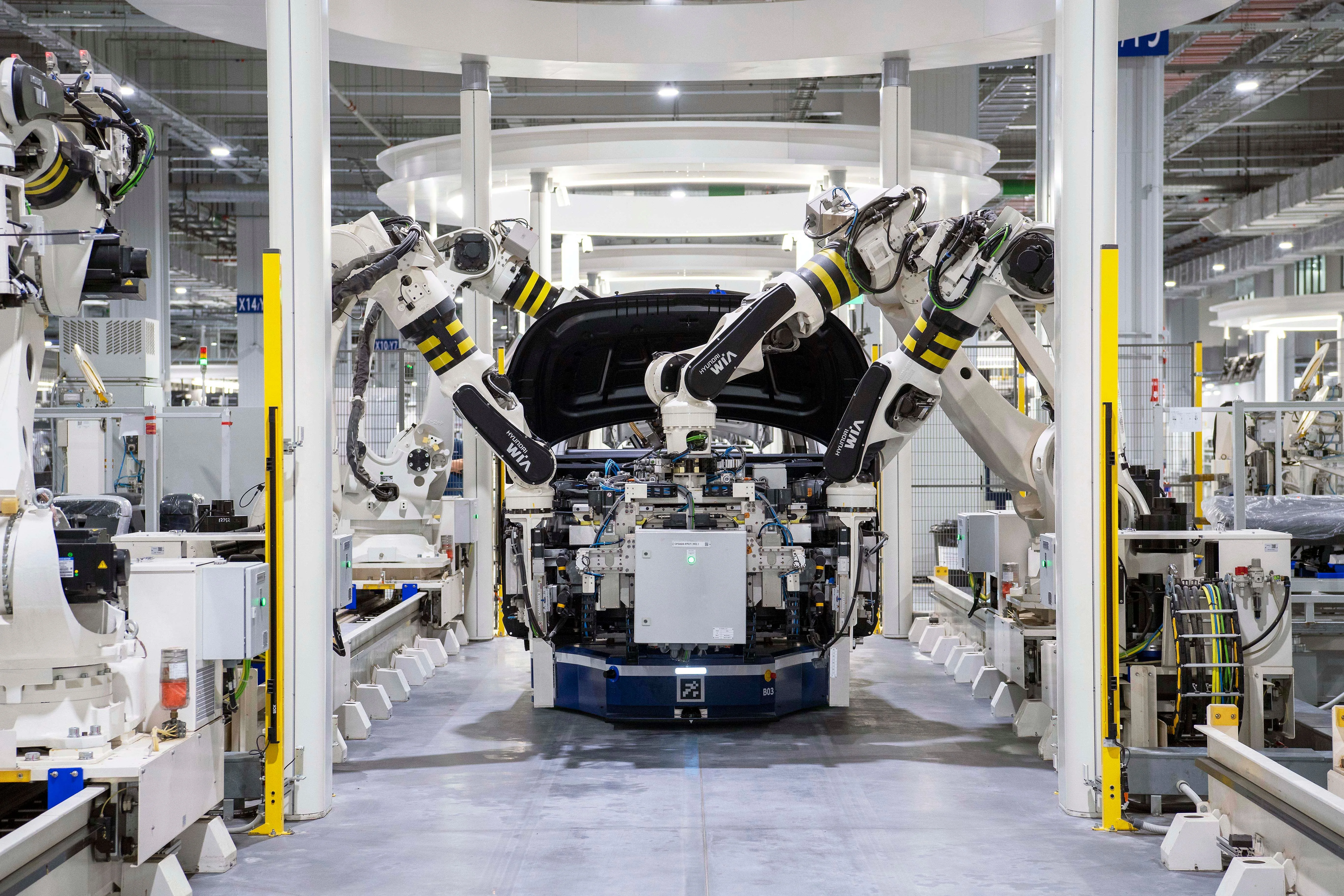 Automotive robotic production line in an OEM factory