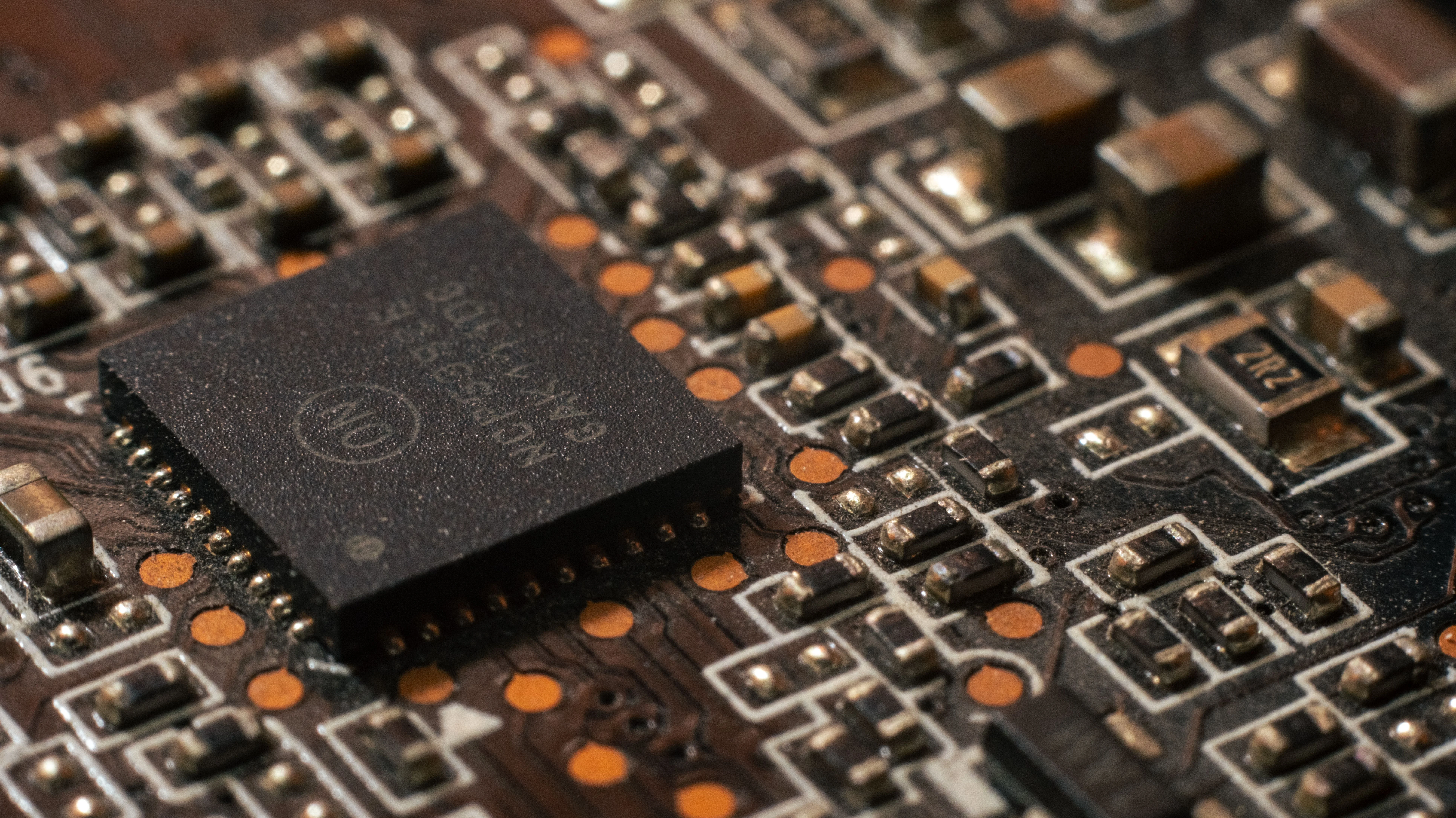 Semiconductor and ESD-sensitive circuit board production close-up