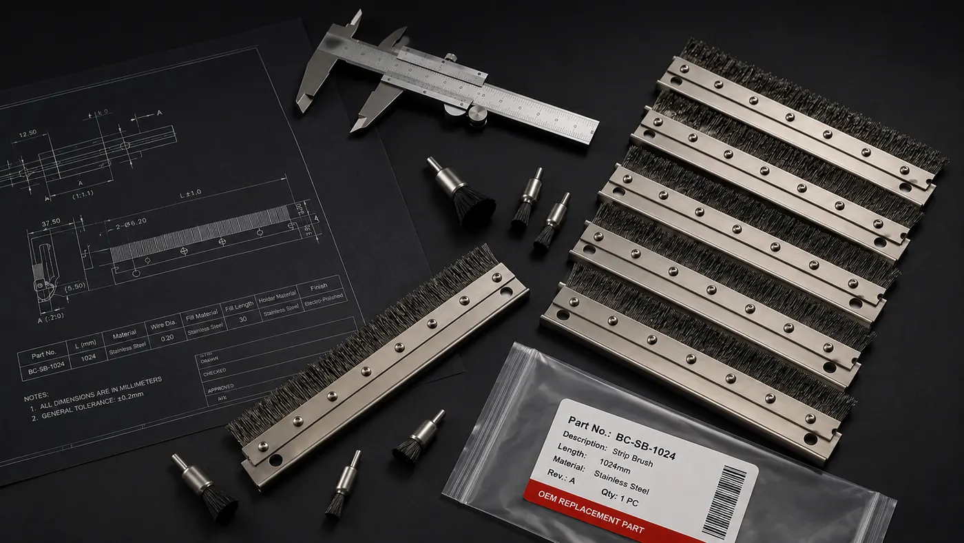 ESD brush engineering review from drawing to repeat supply for semiconductor equipment