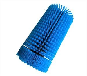 Blue soft nylon cylinder brush for solar PV panel cleaning systems