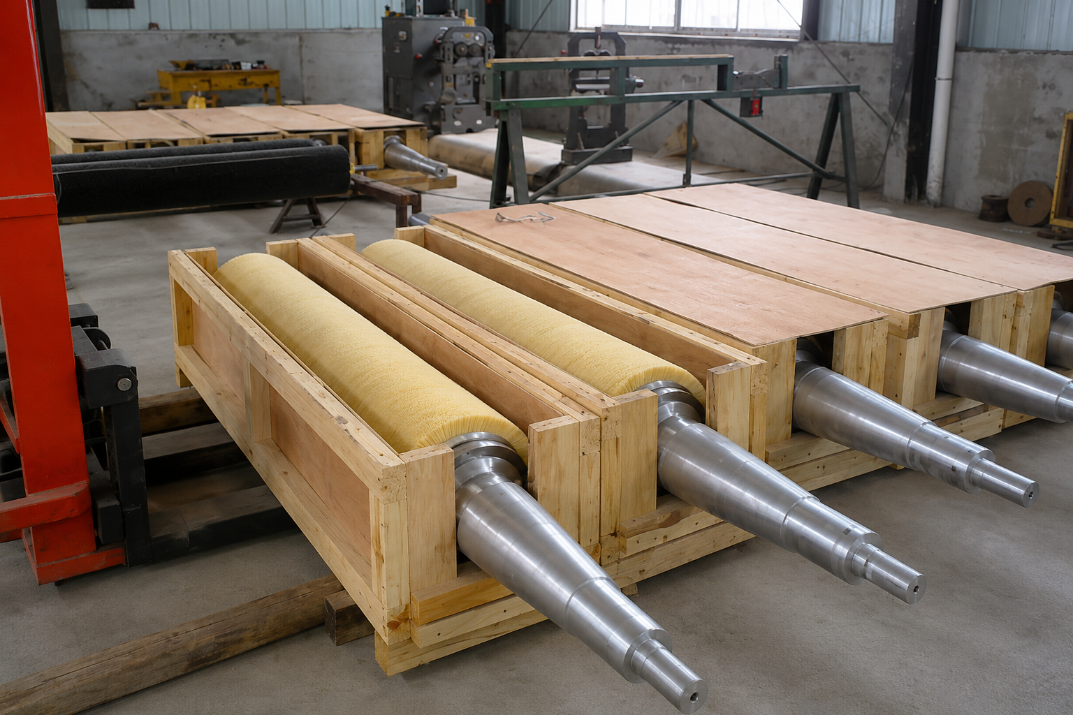 Woodworking machine brush packing for OEM replacement shipment