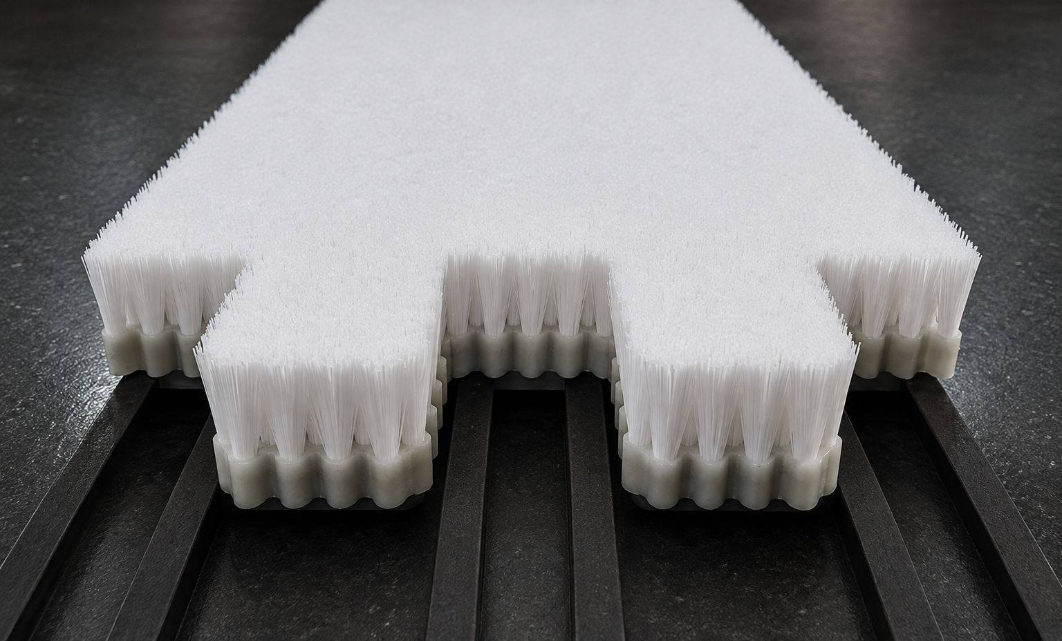Special-shaped plate brush with dense white tufted bristles