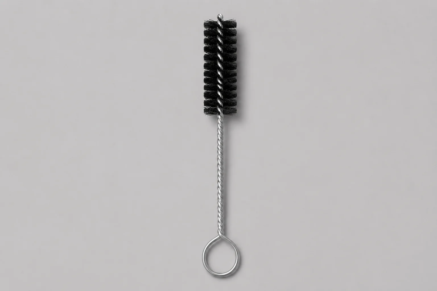 Loop handle pipe brush for manual pull-through cleaning