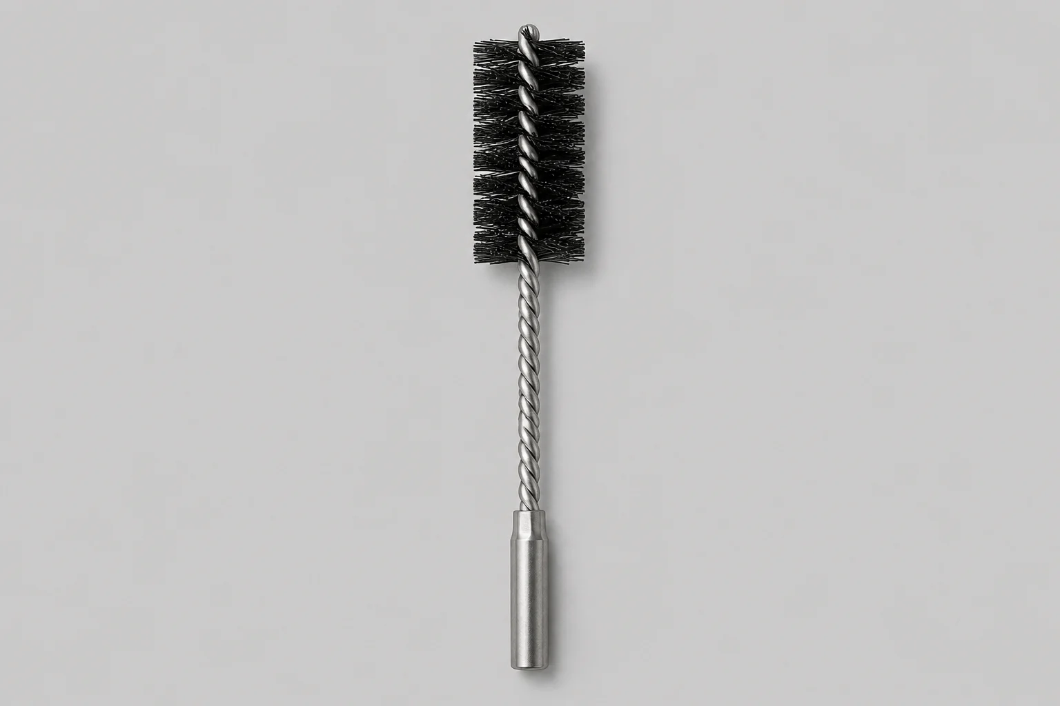 Plain shank end pipe brush for tool or collet mounting