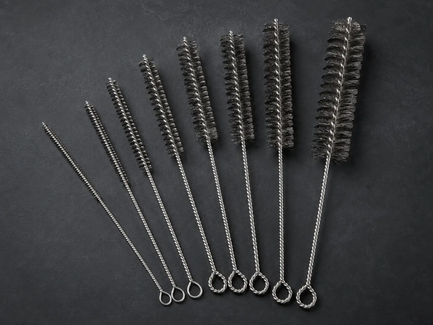 Carbon steel wire pipe brushes for tougher internal cleaning duty