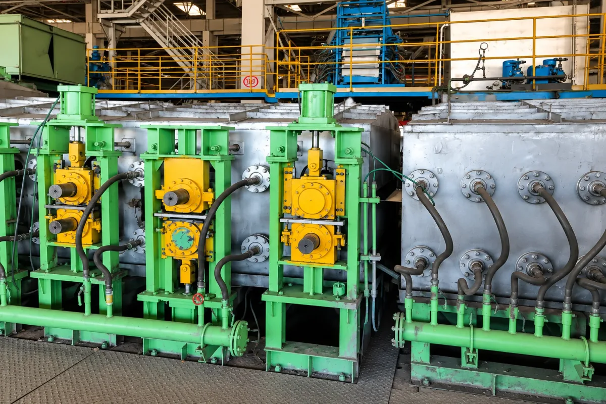 Processing equipment and roller stations inside the aluminum rolling mill