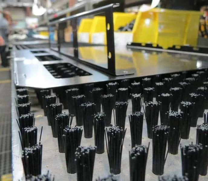 Roller brush removing scale from sheet metal processing and heavy fabrication work