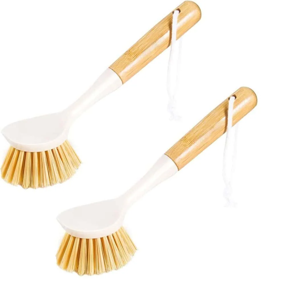 Counter and scrub brushes for food production work surfaces