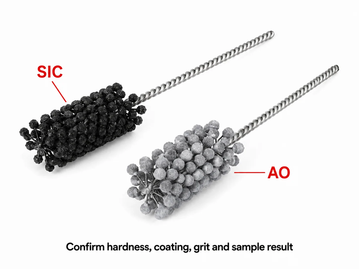 Silicon carbide versus aluminum oxide honing brush selection by workpiece material