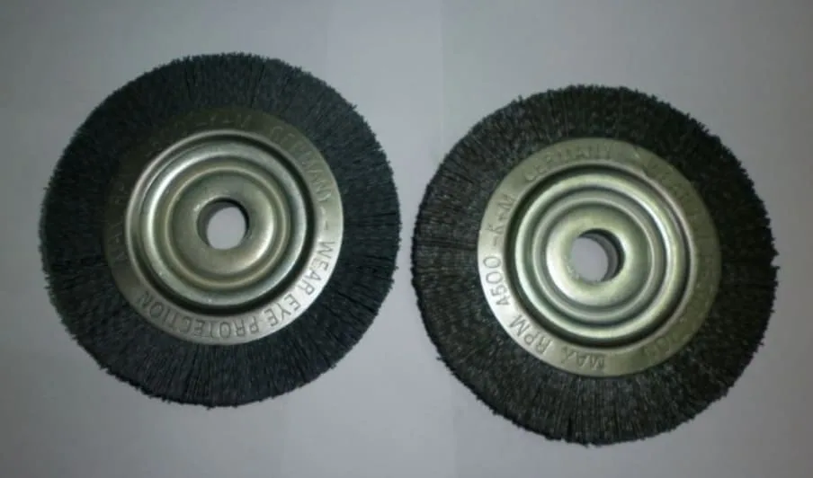 Industrial wire wheel brush for surface deburring and finishing