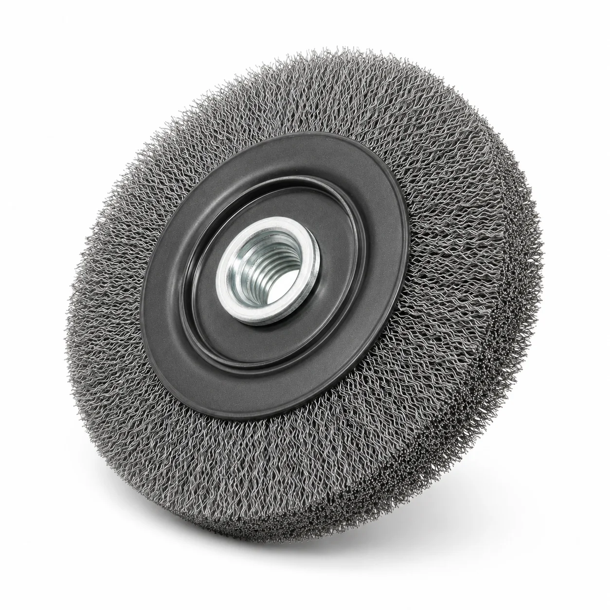 Steel wire wheel brush for rust oxide paint and scale removal