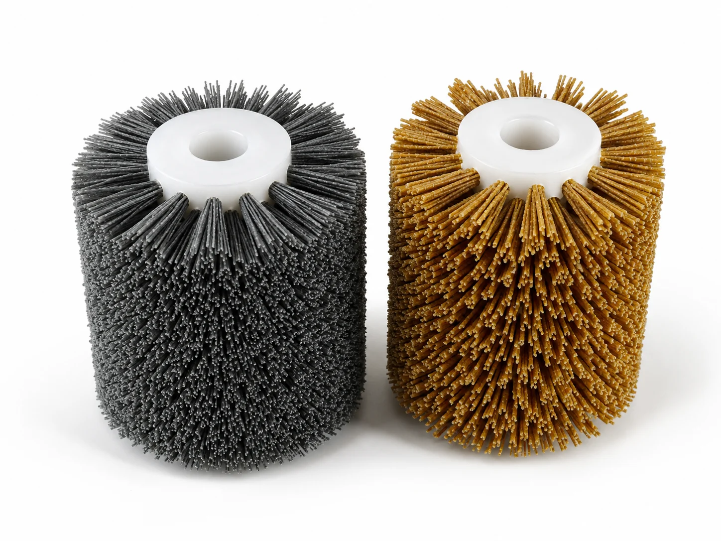 Abrasive nylon cylinder brush for deburring and surface conditioning