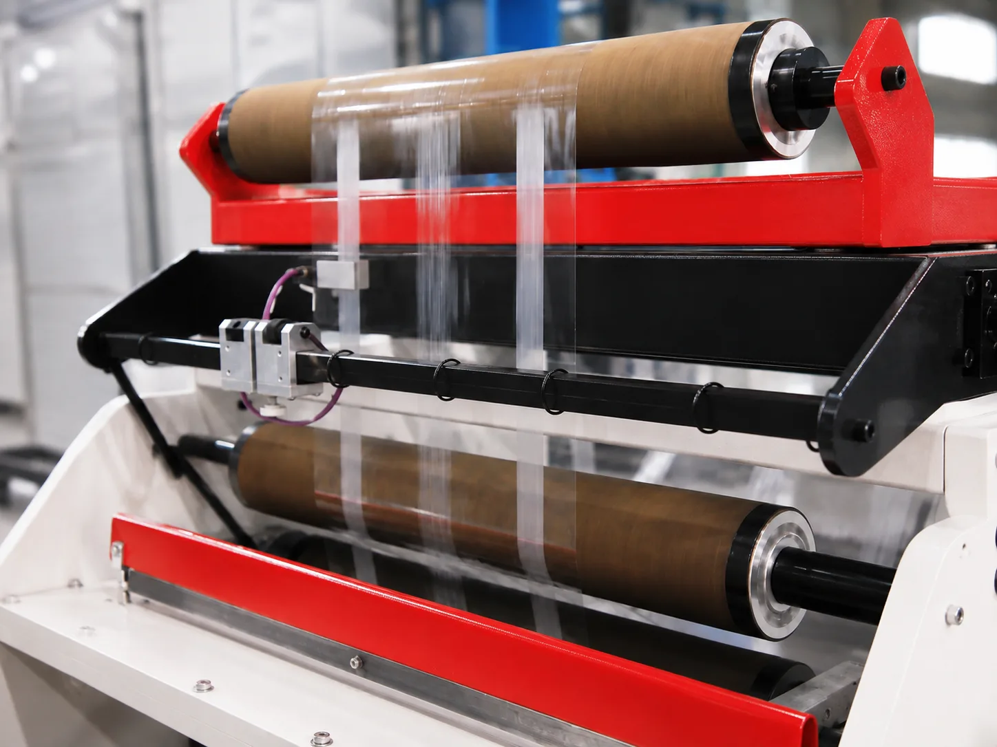 Rubber-covered roller for packaging and converting equipment