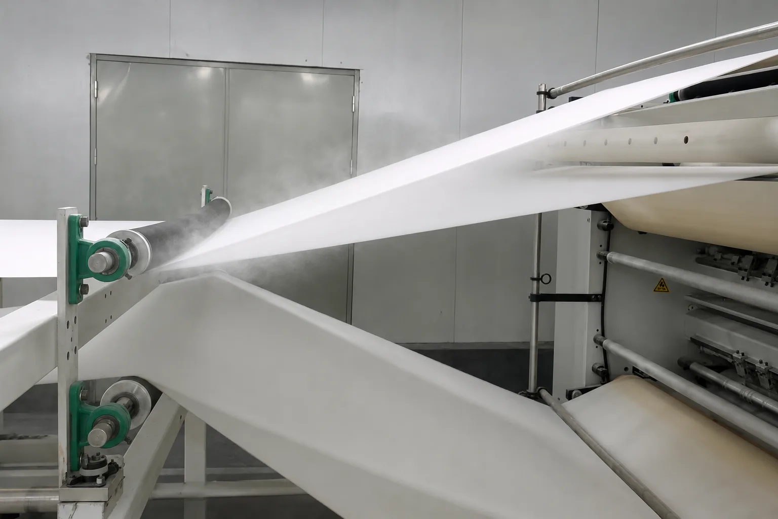 Rubber-covered roller for paper web handling and tension control