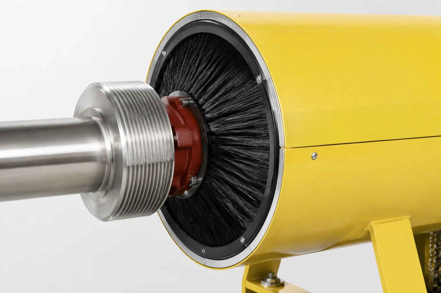 Flexible strip brush installed around CNC and machine enclosure equipment