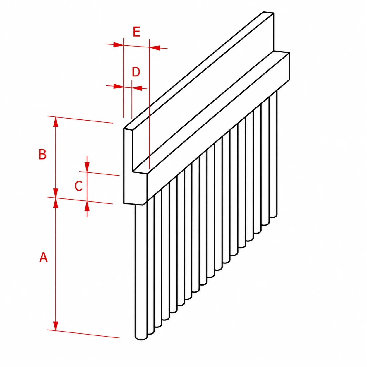 H and F flexible strip brush mounting profile cross sections
