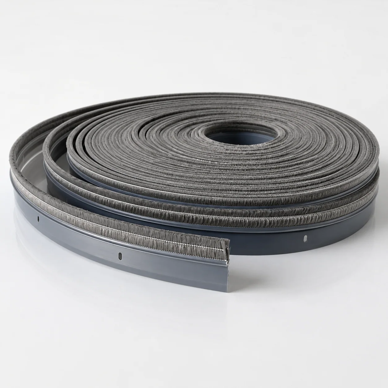 Rotary heat exchanger flexible seal brush in a coil