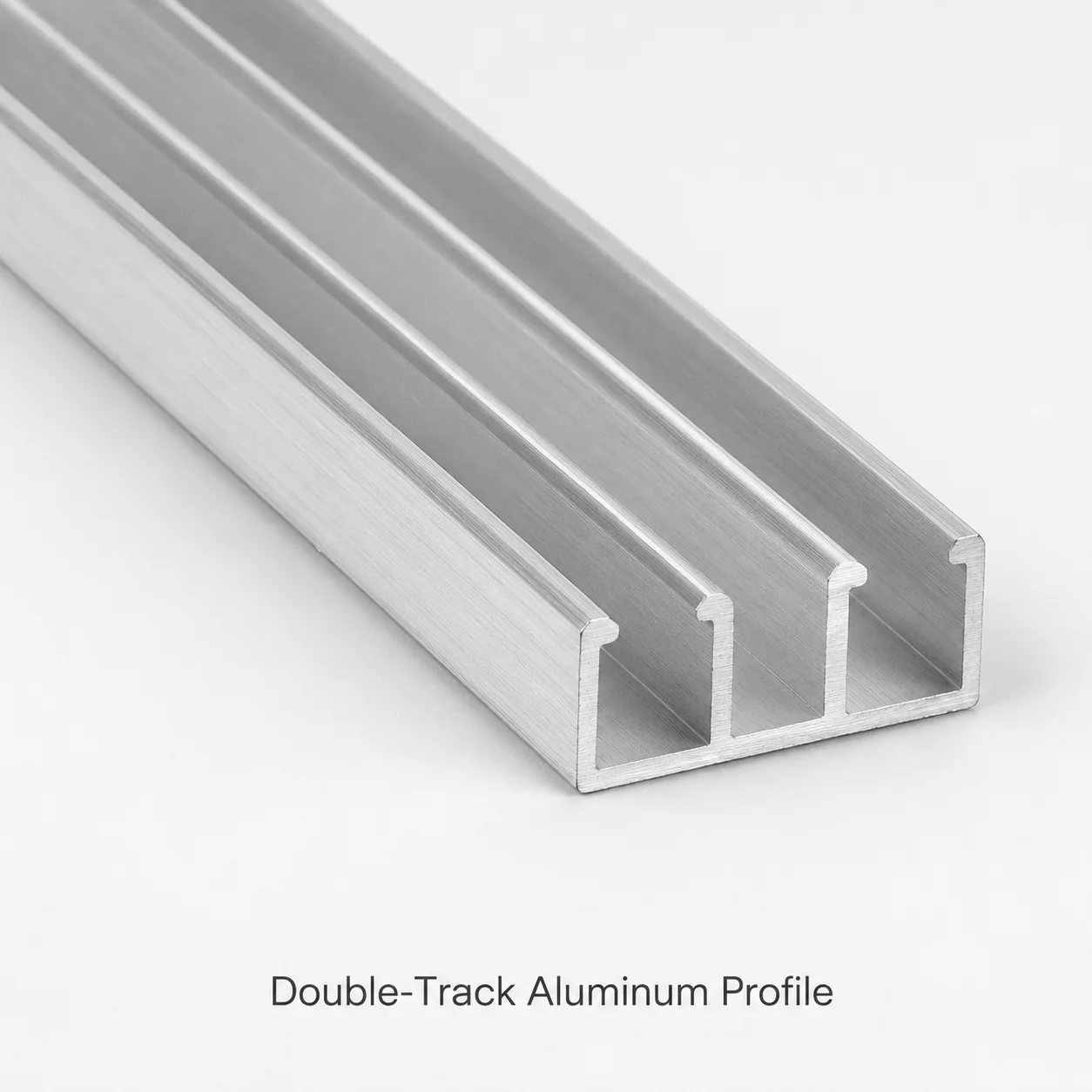 Double-track aluminum profile for paired strip brush installation