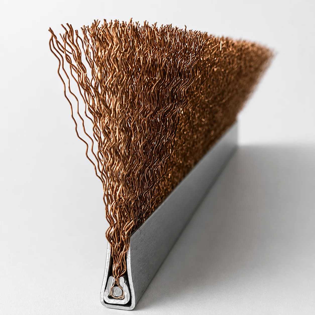 Phosphor bronze wire filament for metal channel strip brushes