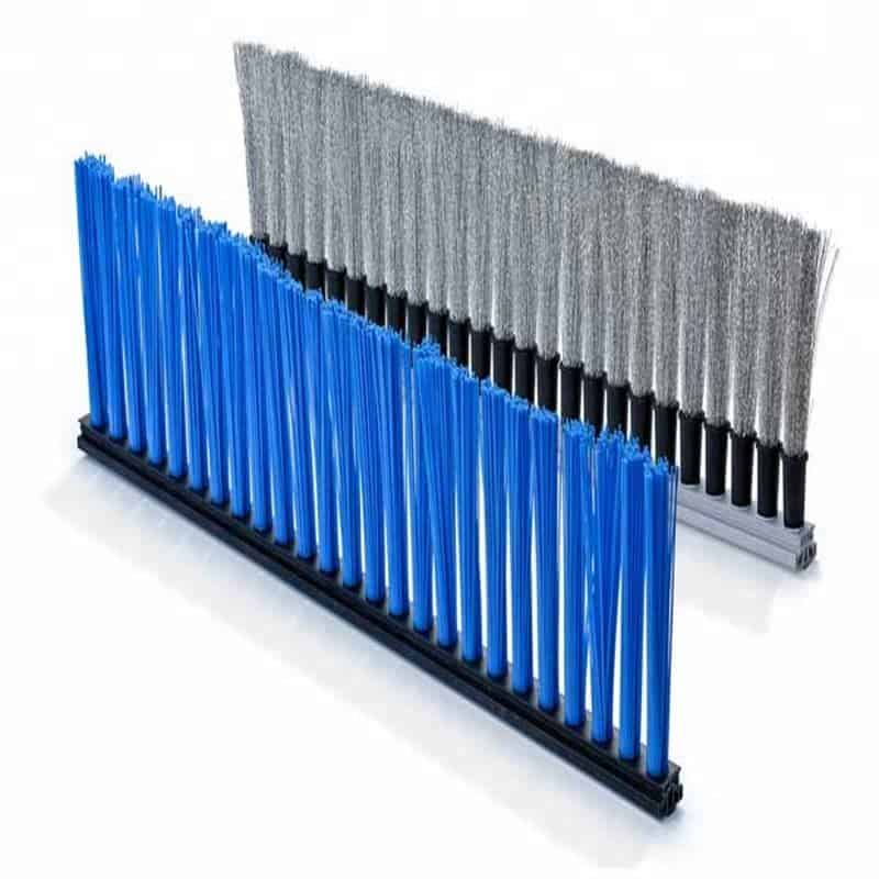 Blue and gray replaceable sweeper broom brush strips