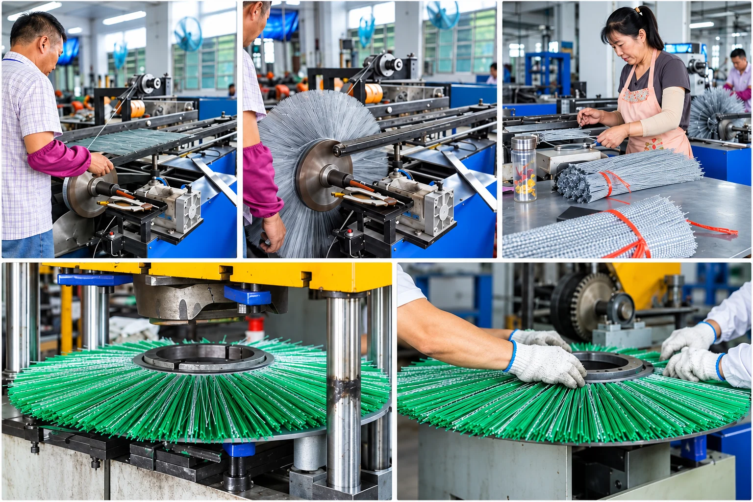 Wafer brush manufacturing inside the Brushcustom factory