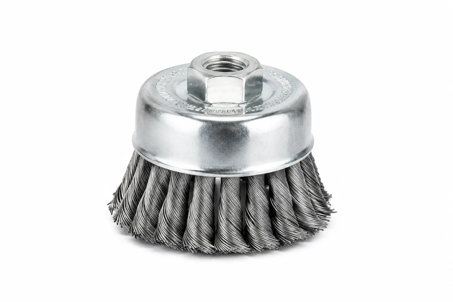 Threaded and arbor-hole wire cup brush mounting configuration
