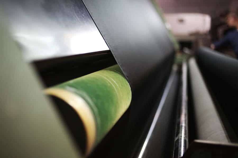 the industrial brush on the fabric inspection machine